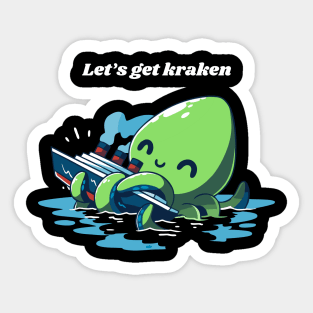 let's get kraken white Sticker